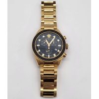 Versace Greca Dome Chrono Quartz Stainless Steel Gold Black Ladies Watch VE6K