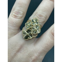Ladies 18ct Yellow Gold 4 Clover Ring