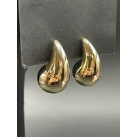 Ladies 18ct Yellow Gold Tear Drop Bubble Stud Earrings