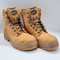 Oliver 55332Z Steel Cap Lace Up Zip Sided Mid Cut Wheat Safety Boots Size 10.5