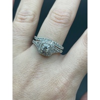 Ladies 14ct White Gold Diamond Ring Bridal Set