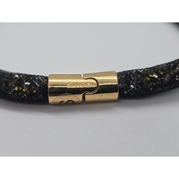 Swarovski Stardust 36cm Double Twist Bracelet Black Gold Size Small