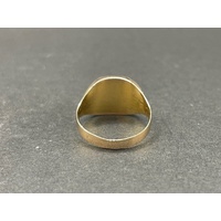 Mens 9ct Yellow Gold Cubic Zirconia Letter J Ring
