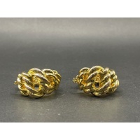 Ladies 18ct Yellow Gold Fancy Hoop Earrings