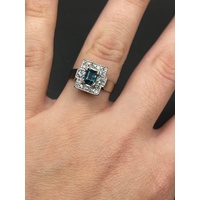 Ladies 18ct White Gold Diamond and Sapphire Ring