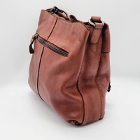 Evity Genuine Leather Shoulder Bag Crossbody Purse Reddish Brown with Dust Bag