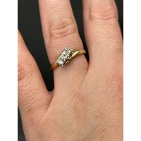 Ladies 9ct Yellow Gold Diamond Cluster Ring