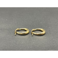 Ladies 9ct Yellow Gold Round Huggie Hoop Earrings
