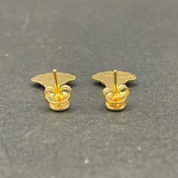 Ladies 18ct Yellow Gold Fan Dangle Earrings