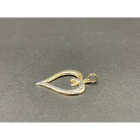 Ladies 9ct Two Tone Gold Heart Pendant