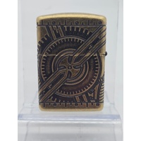 Zippo Armor Steampunk Skull Lighter 29268 360° MultiCut Antique Brass