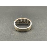 Mens 10ct Two Tone Gold Diamond Band Ring