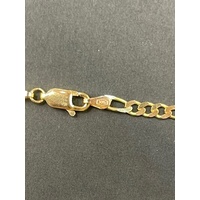 Ladies 9ct Yellow Gold Figaro Link Chain & Bar Pendant