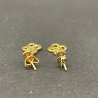 Ladies 9ct Yellow Gold Dangle Pattern Earrings