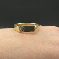 Mens 9ct Yellow Gold Signet Diamond Ring