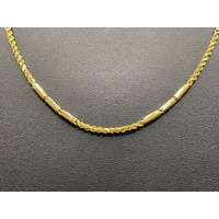 Unisex 21ct Yellow Gold Double Link Necklace