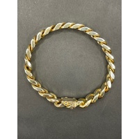Mens 9ct Yellow Gold Chunky Curb Link Bracelet