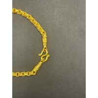 Unisex 23ct Yellow Gold Box Link Bracelet