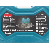 Makita E-10883 221 Piece Socket and Spanner Combo Tool Set with Case Heavy Duty