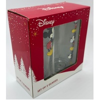 Disney Mickey Mouse Set of 2 Drinking Glasses 325ml Classic Cartoon Glassware
