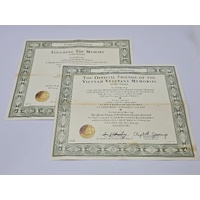 Franklin Mint Vietnam War Plate Set 4x Porcelain 24K Gold with COA