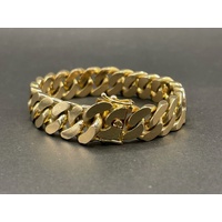 Mens 15ct Yellow Gold Curb Link Bracelet
