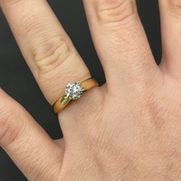Ladies 18ct Yellow Gold Solitaire Diamond Ring