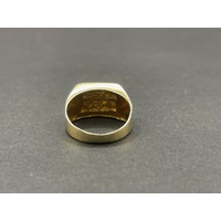 Mens 18ct Yellow Gold Signet Ring