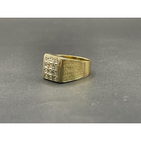 Mens 18ct Yellow Gold Diamond Ring