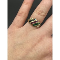 Ladies 18ct Yellow Gold Multi Colour Gemstone Ring