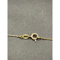 Ladies 18ct Yellow Gold Box Link Chain & Orange Gemstone Pendant