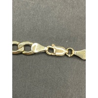 Unisex 9ct Yellow Gold Silver Filled Curb Link Necklace