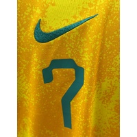 Nike Dri-Fit Socceroos 2022 Home Jersey No.7 Leckie Australia Football