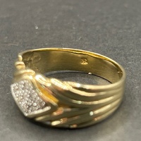 Unisex 9ct Yellow Gold Diamond Ring
