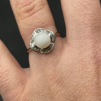 Ladies 18ct White Gold Diamond White Stone Ring