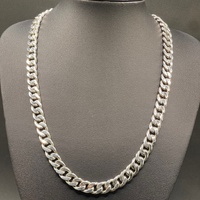 Mens 925 Sterling Silver Curb Link Necklace