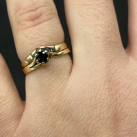 Ladies 9ct Yellow Gold Blue Sapphire Gemstone Ring Set