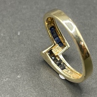 Ladies 9ct Yellow Gold Blue Gemstone Ring