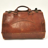 Vintage Brown Leather Doctors Bag Genuine Leather Medical Satchel