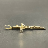 Unisex 9ct Yellow Gold Crucifix Cross Pendant