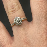 Ladies 9ct Yellow Gold Diamond Cluster Ring