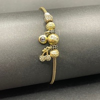 Ladies 18ct Yellow Gold Palma Link Bead Bracelet