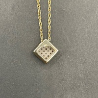 Ladies 14ct Yellow Gold Fancy Link Chain & Diamond Pendant
