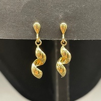 Ladies 18ct Yellow Gold Spiral Link Dangle Earrings
