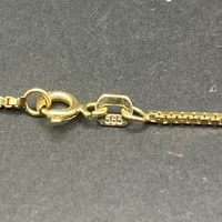 Unisex 14ct Yellow Gold Box Link Necklace