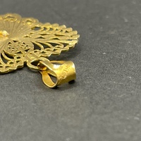 Ladies 21ct Yellow Gold Filigree Heart Pendant