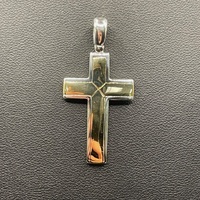 Mens 18ct Two Tone Gold Cross Pendant
