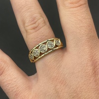 Ladies 9ct Yellow Gold Diamond Cluster Ring