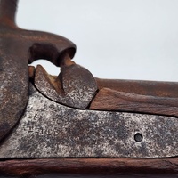 Antique 19th Century Percussion Pistol Curved Grip Uncertified