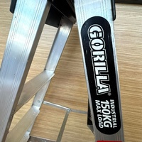 Gorilla SM004-PBK 4 Step Industrial Double Sided Ladder 1.15m 150kg Max